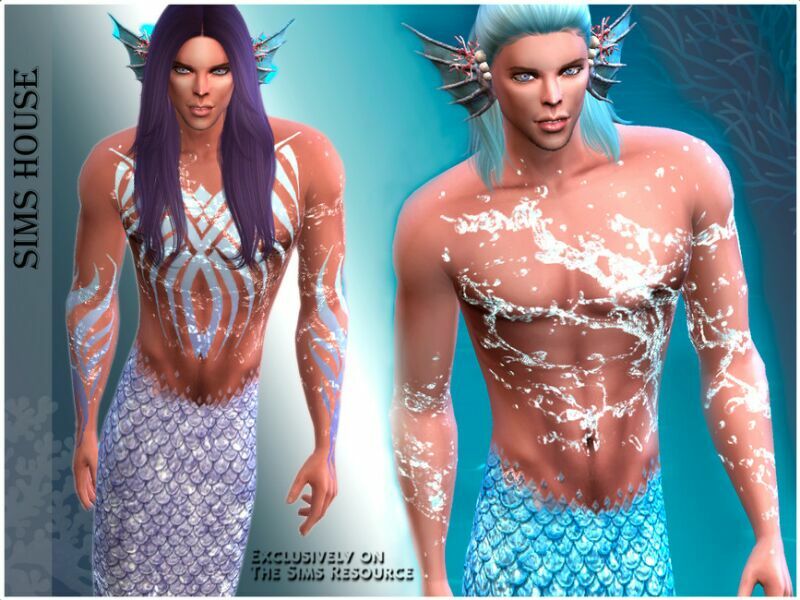 sims 4 cc mermaid male tail with stripes 2