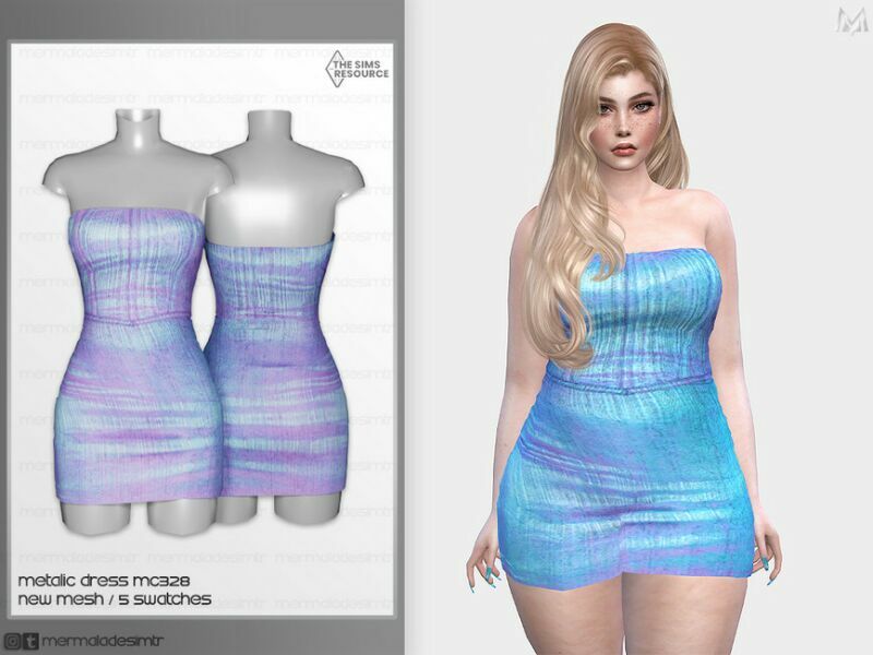 Metalic Dress MC328 By Mermaladesimtr Sims 4 CC