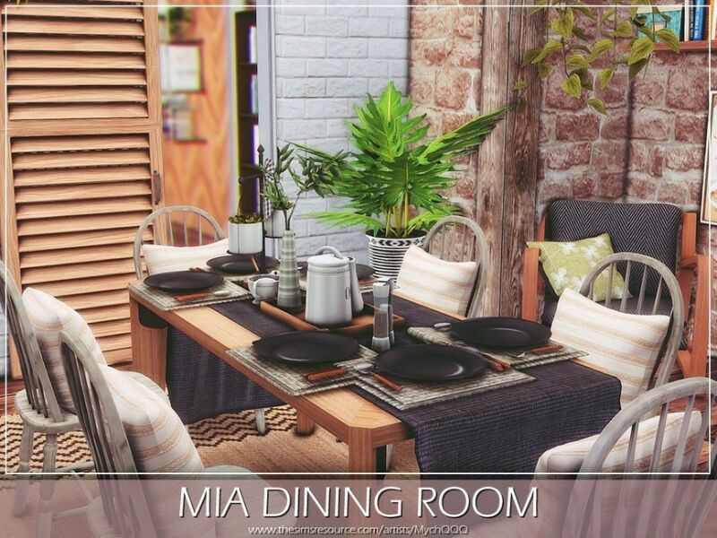 MIA Dining Room By Mychqqq Sims 4 CC