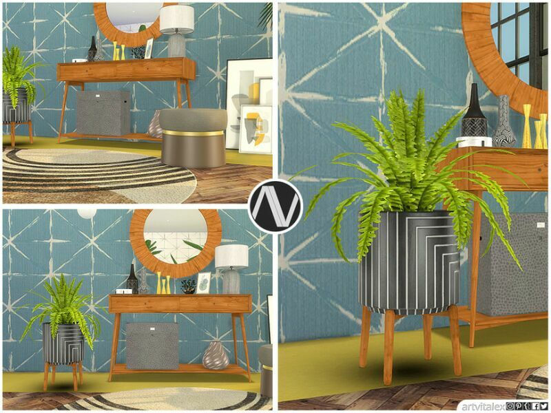 sims 4 cc mid century modern neil hallway by artvitalex 2