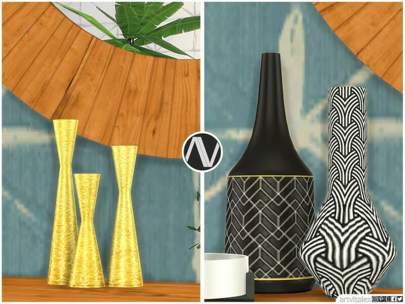 sims 4 cc mid century modern neil hallway by artvitalex 3