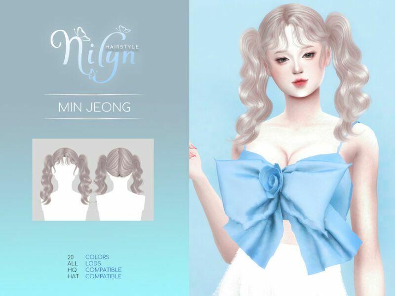 MIN Jeong Hair – NEW Mesh By Nilyn Sims 4 CC