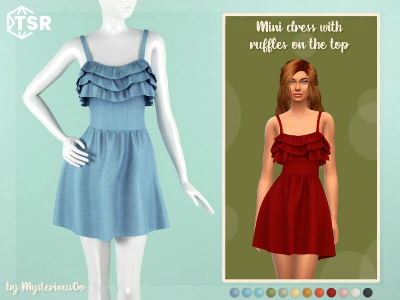 Mini Dress With Ruffles ON The TOP By Mysteriousoo Sims 4 CC