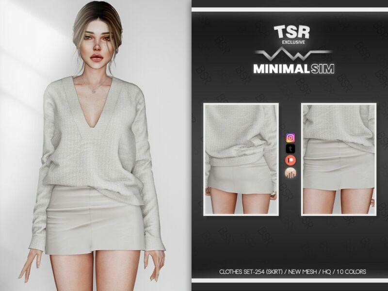 Minimalsim-Clothes SET-254 (Skirt) BD771 By Busra-Tr Sims 4 CC