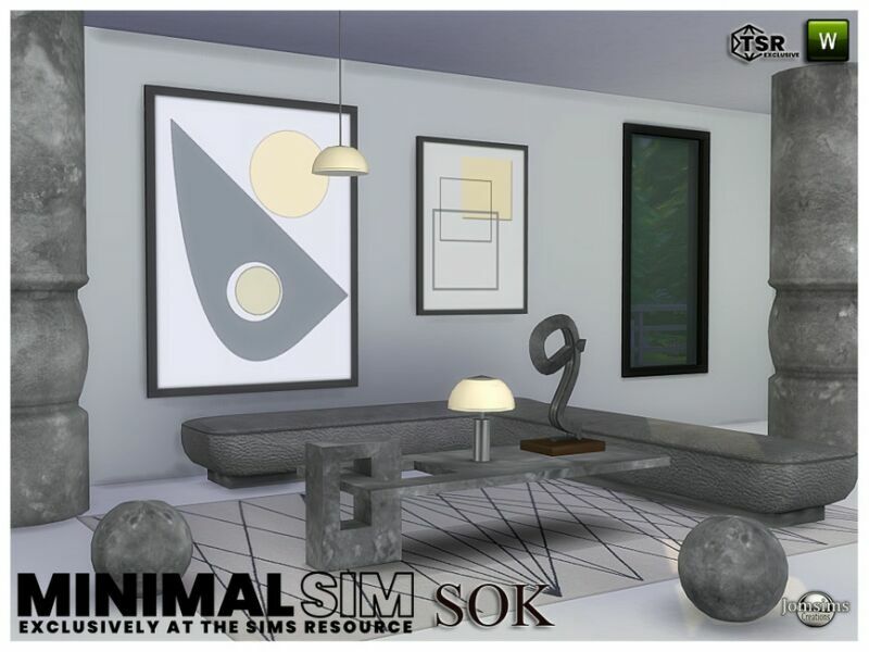 sims 4 cc minimalsim sok living room by jomsims 2