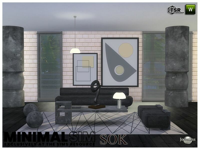 sims 4 cc minimalsim sok living room by jomsims 5