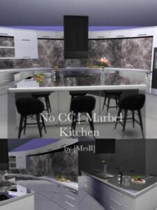 Modern Marble Kitchen |CC Free By Mrsbarbiex3 Sims 4 CC