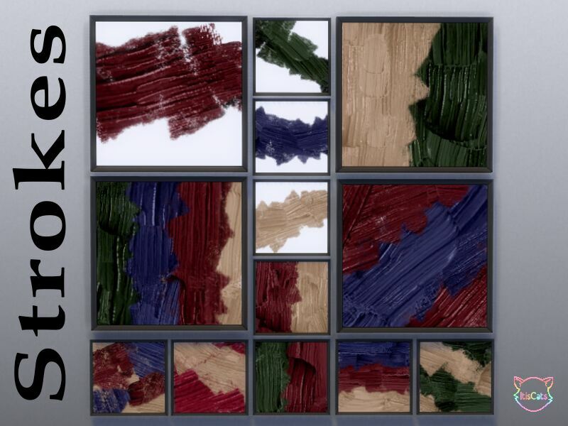 Modern Paintings – Strokes By Itiscats Sims 4 CC