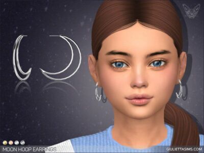 Moon Hoop Earrings For Kids By Giulietta Sims 4 CC