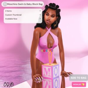 Moschino Swim & Baby Block BAG Sims 4 CC