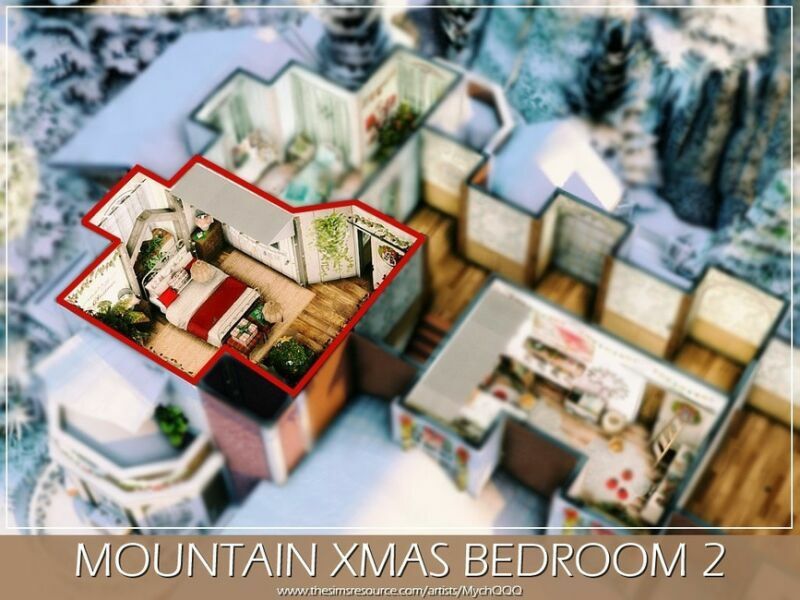 sims 4 cc mountain xmas bedroom 2 by mychqqq 6