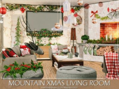 Mountain Xmas Living Room By Mychqqq Sims 4 CC