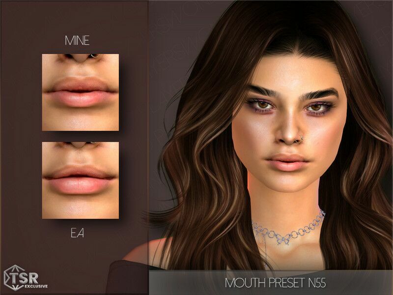 Mouth Preset N55 By Playerswonderland Sims 4 CC