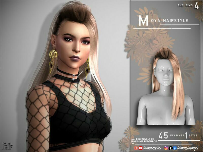 Moya Hairstyle By Mazero5 Sims 4 CC