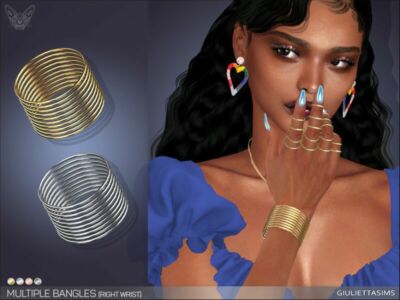 Multiple Bangles Right Wrist By Feyona Sims 4 CC