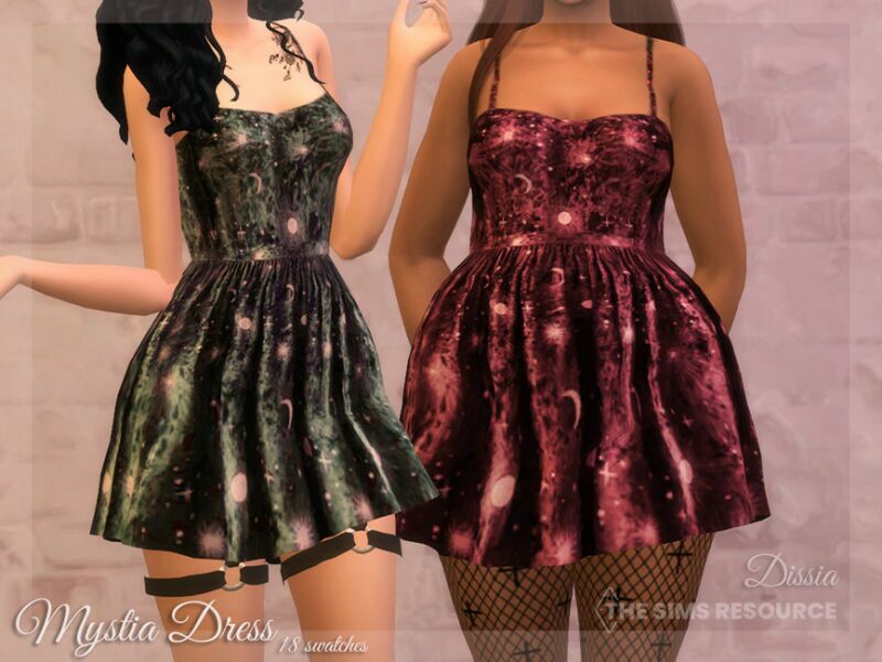 Mystia Dress By Dissia Sims 4 CC