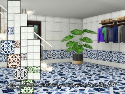 Neat Hallway Cara Mosaic SET By Matomibotaki Sims 4 CC