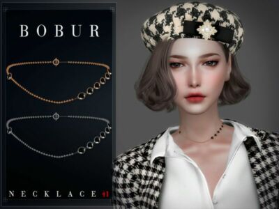 Necklace With Black Stone By Bobur3 Sims 4 CC