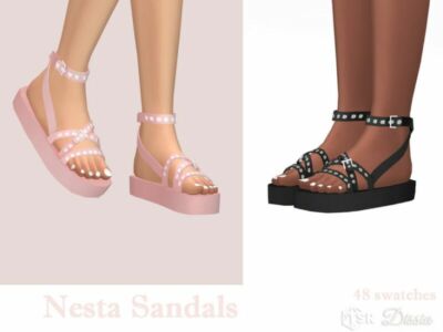 Nesta Sandals By Dissia Sims 4 CC