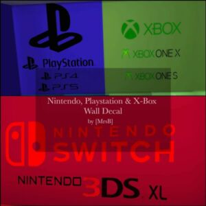 Nintendo, Playstation And X-Box Wall Decal | CC By Mrsbarbiex3 Sims 4 CC