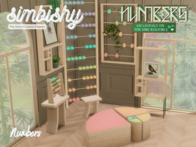 Numbers Furniture SET Sims 4 CC