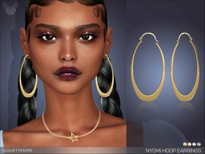 Nyomi Hoop Earrings By Feyona Sims 4 CC