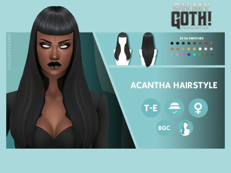 OH MY Goth – Acantha Hairstyle By Simcelebrity00 Sims 4 CC