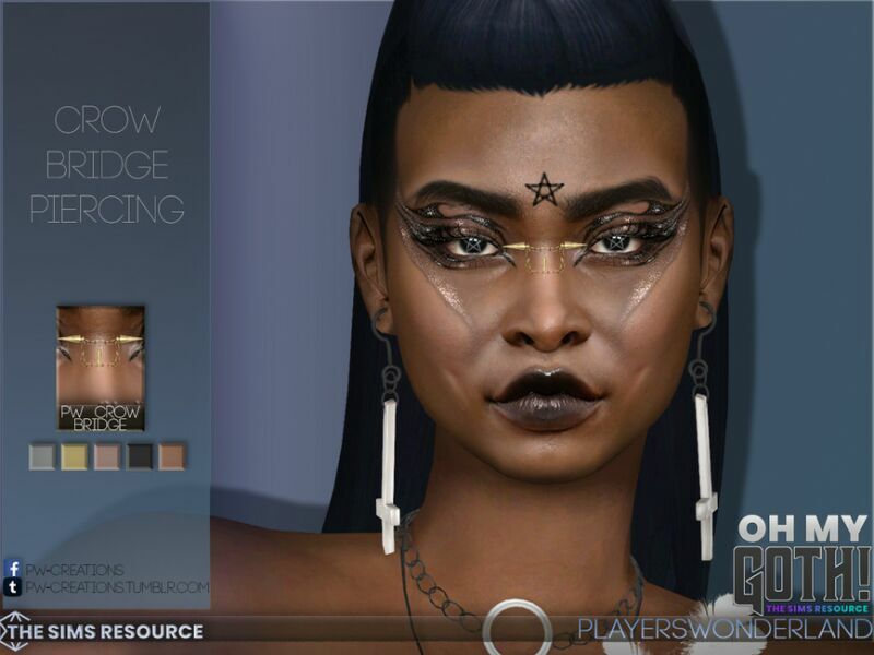 OH MY Goth – Crow Bridge Piercing By Playerswonderland Sims 4 CC