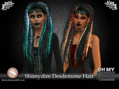 OH MY Goth! Desdemone Hairstyle By Shimydim Sims 4 CC