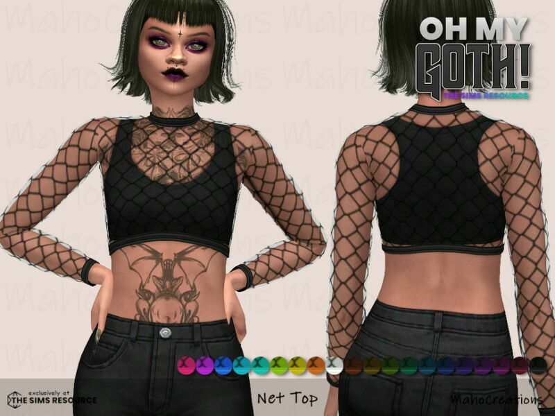 OH MY Goth – NET TOP By Mahocreations Sims 4 CC