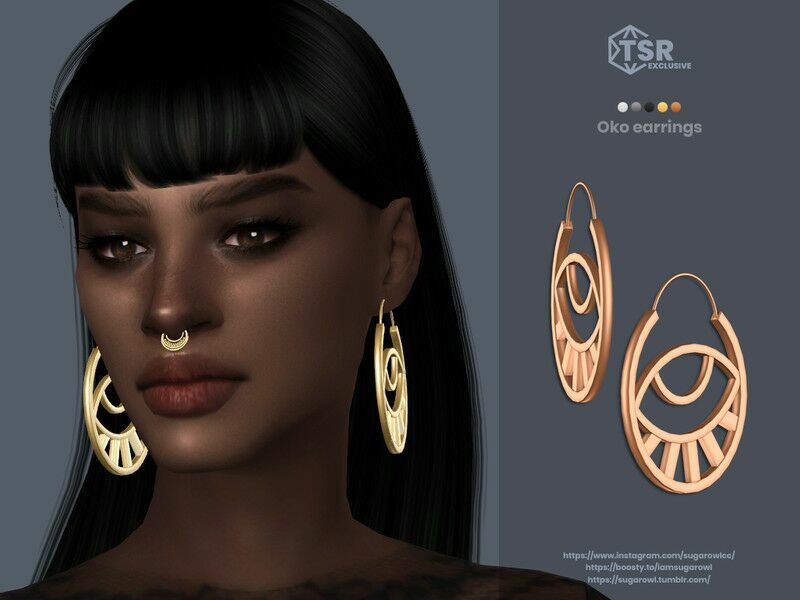 OKO Earrings Sims 4 CC