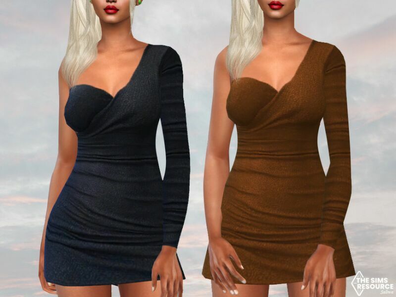 ONE Shoulder Elegant Formal Dresses By Saliwa Sims 4 CC