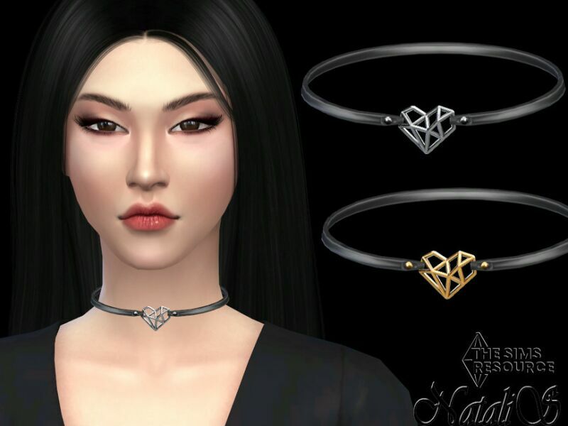 Origami Heart Choker By Natalis Sims 4 CC