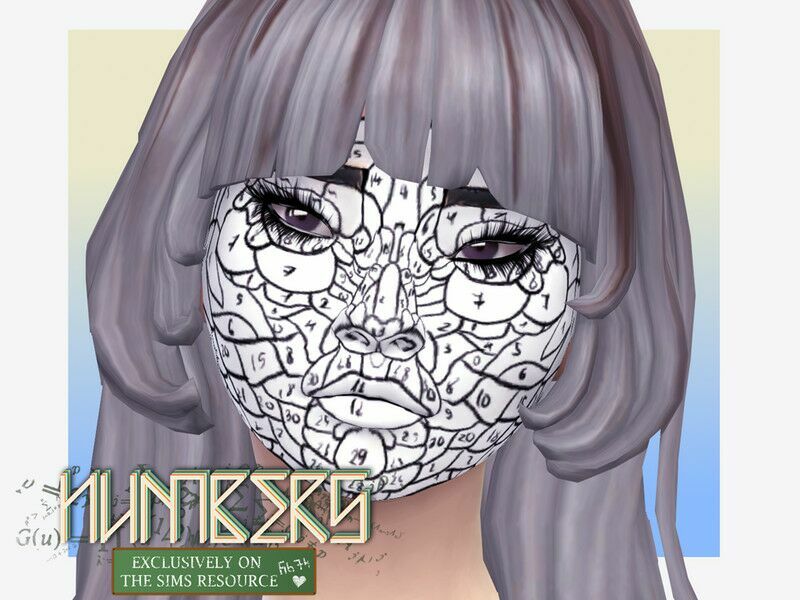 Paintbynumbers Facepaint Sims 4 CC