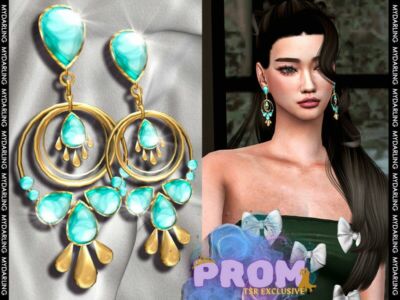 Pair Of Elegant Luxury Prom Earrings NA 0236 Female By Mydarling20 Sims 4 CC