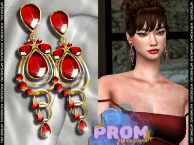 Pair Of Elegant Luxury Prom Earrings NA 0237 Female By Mydarling20 Sims 4 CC