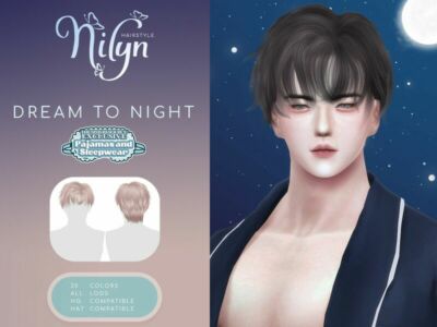 Pajamas And Sleepwear Dream To Night Hair By Nilyn Sims 4 CC