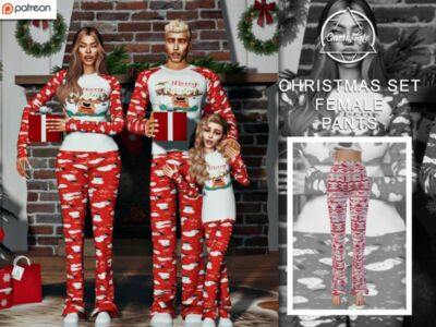 [Patreon] Christmas PJ Collection – Female (Pants) By Camuflaje Sims 4 CC