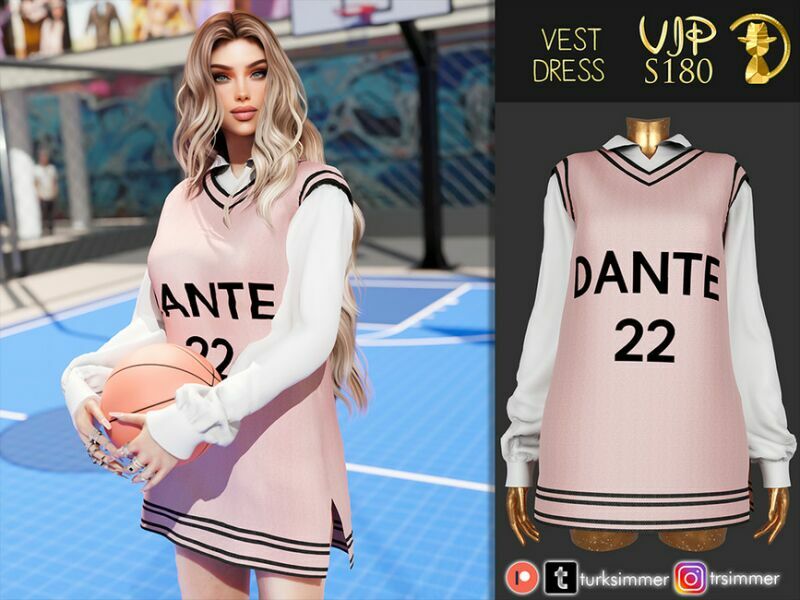 [Patreon] (Early Access) Vest Dress S180 By Turksimmer Sims 4 CC