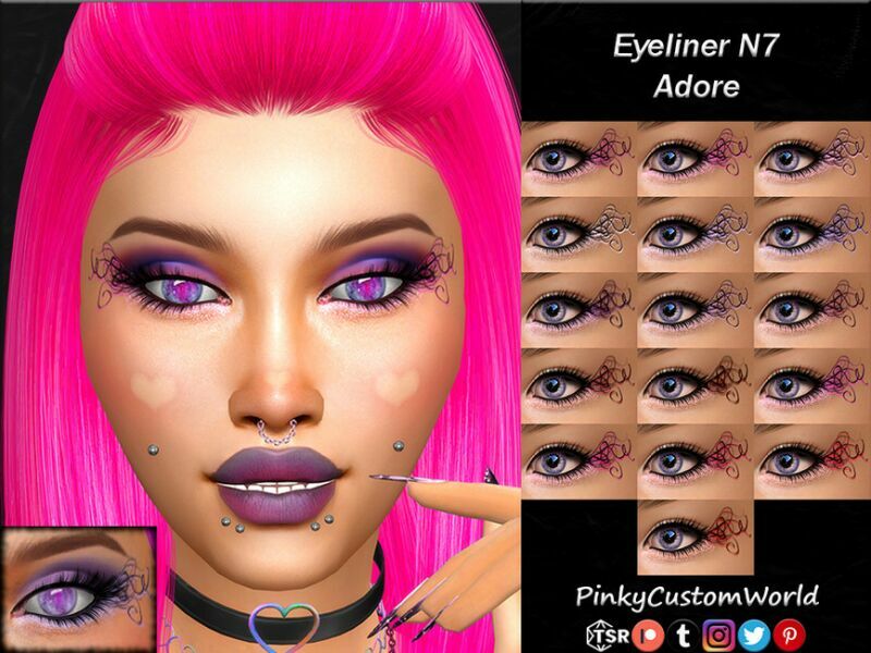 (Patreon) Eyeliner N7 – Adore By Pinkycustomworld Sims 4 CC