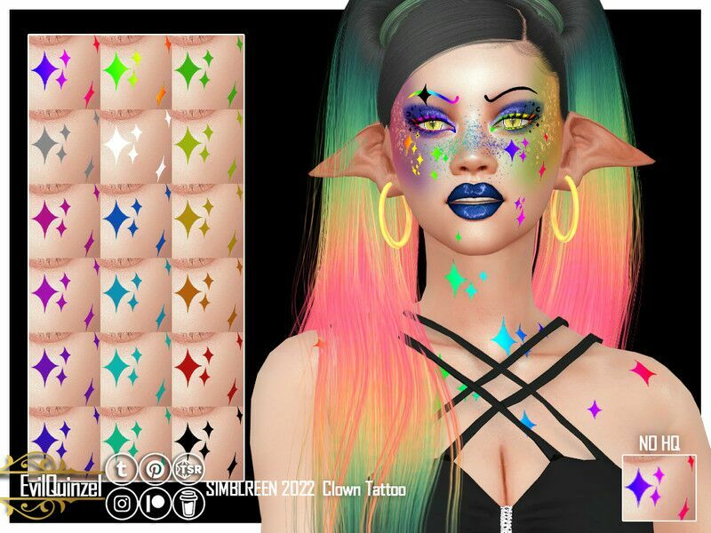 [Patreon] Simblreen 2022 Clown Tattoo Sims 4 CC