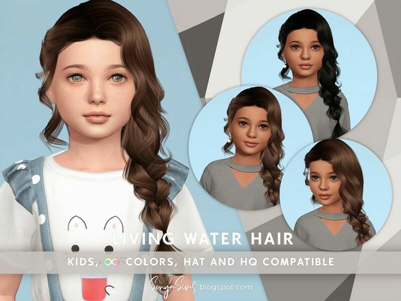 [Patreon] Sonyasims Living Water Hair Kids By Sonyasimscc Sims 4 CC