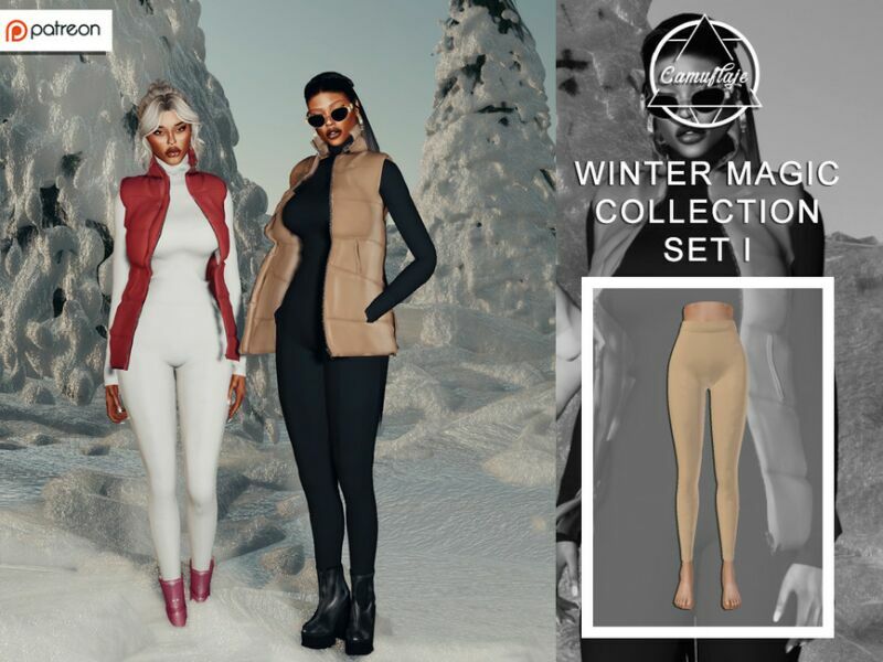 [Patreon] Winter Magic Collection – SET I (Leggings) By Camuflaje Sims 4 CC