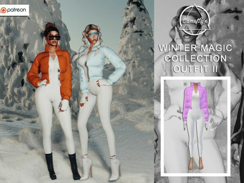 [Patreon] Winter Magic Collection – SET II (Jumpsuit) By Camuflaje Sims 4 CC