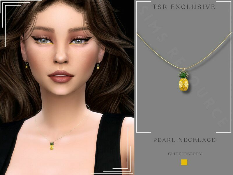 Pineapple Necklace By Glitterberryfly Sims 4 CC