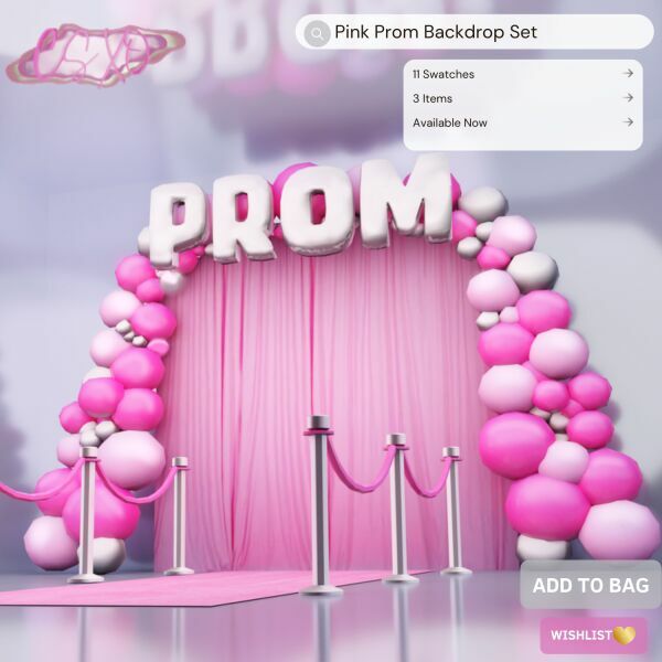 Pink Prom Backdrop SET Sims 4 CC