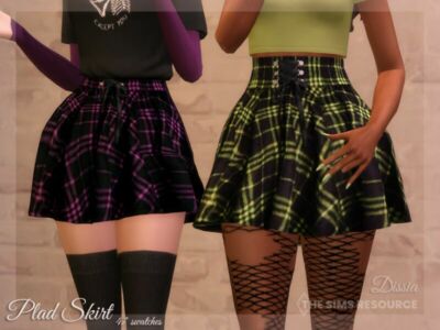 Plad Skirt By Dissia Sims 4 CC