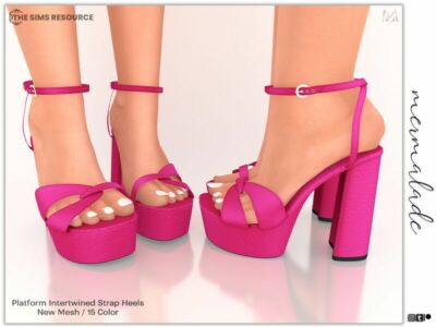 Platform Intertwined Strap Heels S227 By Mermaladesimtr Sims 4 CC