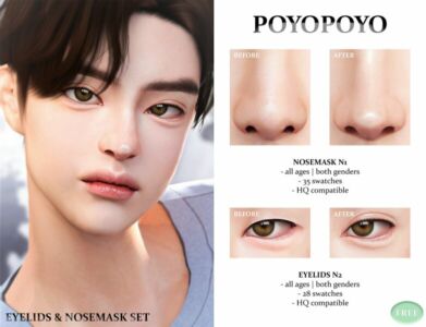 [Poyopoyo] Nosemask & Eyelids SET By Poyopoyo Sims 4 CC