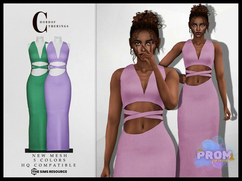 Prom Dress D-369 By Chordoftherings Sims 4 CC